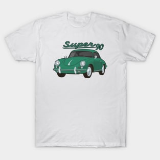 356 B Super 90 gt coupe Car classic vintage retro green dark T-Shirt